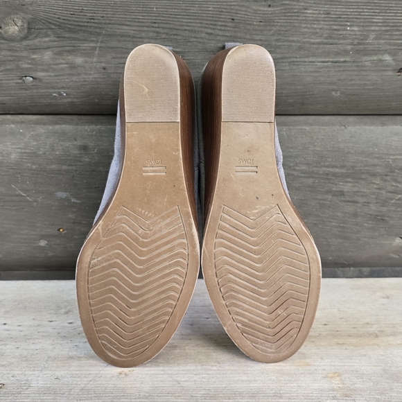 Toms Kallie Gray Suede, Boho-chic Cut-out, Stacked Wedge Comfort Bootie WMS 9W - Picture 14 of 16